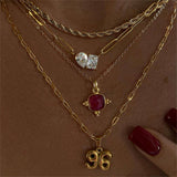 Vintage 18K Gold-Plated Square Zircon Necklace_Cwmm5602
