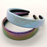NEW PEARL AB METALLIC DARK GRID PU HEADBAND_CWAHA6336