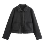 Casual Wool Lapel Blazer With Stylish Everything