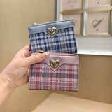 New Fashion Houndstooth Heart 2-Fold Wallet_Cwab06248