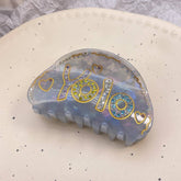 HAIR CLAW CLIP WITH YOLO LETTERS AND RHINESTONES_CWASC1604