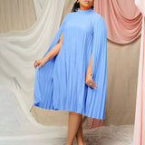 FASHION LOOSE CAPE BAT SLEEVE PLUS SIZE DRESS_CWDMD3703