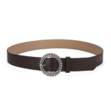 ROUND BUTTON CRYSTAL INLAID SOLID COLOR BELT _CWASC0575