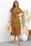 Stylish Print Waistline Long Dress