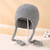 NEW SOLID COLOR BABY WARM WOOL BALL KNITTED HAT_CWAH1745