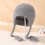NEW SOLID COLOR BABY WARM WOOL BALL KNITTED HAT_CWAH1745