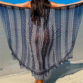 FLORAL PRINT BEACH DRESS RUFFLED HEM SUNPROTECTION_CWBLS0460