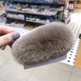 FURRY MINK HAIR CLIP CUTE FLUFFY BB BARRETTE_CWAHA3308