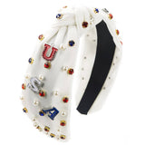 INDEPENDENCE DAY DIAMOND LETTERED PEARL HEADBAND_CWAHA1257