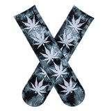Tie-Dyed Maple Leaf Pattern Socks_Cwms0253