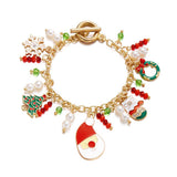 Cwaje2512_Santa Claus Rice Bead Pendant Bracelet