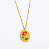 Vintage December Flower Clavicle Necklace_Cwmm3785
