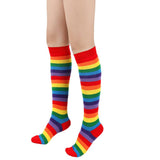 RAINBOW STRIPED MID LENGTH SOCKS KNEE LENGTH SOCKS_CWMS0310