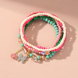 BOHO BUTTERFLY FLOWER ANKLET SET HANDMADE_CWMM6359