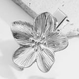 METAL HEART FLOWER HAIR CLIP ELEGANT MINIMAL_CWAHA6177