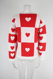 Valentines Day Heart-Shaped Knitted Cardigan