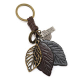 CREATIVE RETRO LEAF LEATHER CAR KEYCHAIN_CWMM4767