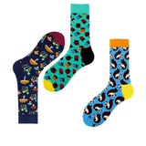 FUN CARTOON PRINTED MID TUBE SOCKS CREW SOCKS_CWAH1118