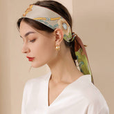 FLORAL TWILLY SCARF FOR HAIR BAG SATIN SILK_CWASC0241
