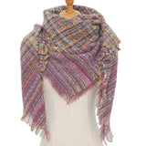 PLAID CIRCLE SCARF FALL WINTER WOVEN WRAP_CWASC0156