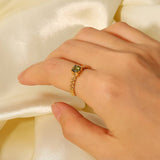 Zircon Inlay Rings Adjustable Titani Steel Rings_Cwaje1238