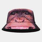 Women Sun Visor Printed Double-Sided Bucket Hat_Cwah1634