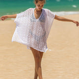Womens Holiday Fringe Bikini Swimsuit Cover Up