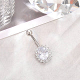 COPPER SUNFLOWER GEAR CZ BELLY RING FOR WOMEN_CWMM9330