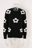 Womens Floral Personality Plus-Size Sweater