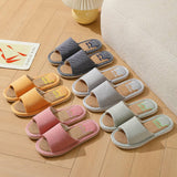CUTE CARTOON BEAR LINEN SLIPPERS_CWSHS0777