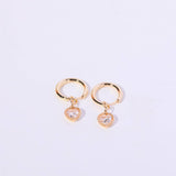 FASHION HEART ZODIAC BIRTHSTONE EARRINGS LUXURY_CWAJE5093