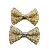 BOHEMIAN RAFFIA GOLD BUTTERFLY BOW CLIP_CWAHA6358