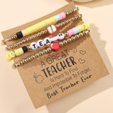 LOVE APPLE LETTER SOFT CLAY ELASTIC BRACELET SET_CWMM3537