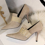 Women Deep High Heels With Belt Buckle