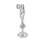 NO PIERCING NAVEL CLIP RING WITH MOON HEART CHARM_cWMM9227
