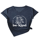 Women Summer T-Shirt Elegan V-Neck Style_Cwtts1542