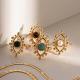 RETRO HOLLOW PATTERN NATURAL STONE RING_CWAJE1389