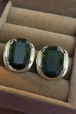 GREEN ZIRCON STUD EARRINGS_CWAJE0293