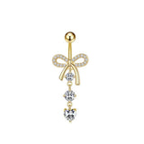 BOW KNOT CZ BELLY RING MINIMALIST BESTSELLER_CWMM9197