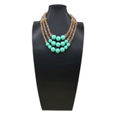 CRYSTAL ACRYLIC COLORFUL BEADS MULTI LAYER NECKLACE_CWMM4908
