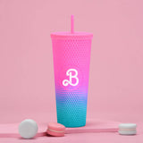 DOUBLE LAYER PORTABLE PLASTIC STRAW DIAMOND CUP_CWMM0978