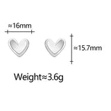 Valentines Day Design Brushed Heart Earrings