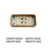 RATTAN COLORFUL SHELL CREATIVE HANDMADE FRUIT PLATE_CWMM4406