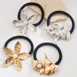METAL GINKGO LEAF HAIR TIE WITH PEARL ACCENT_CWAHA6231