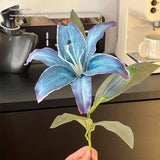 Vintage Autumn Artificial Lily With Bud And Bloom_Cwmm6504