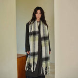 MINT CHECKERED OVERSIZED SCARF FOR WINTER_CWASC2323