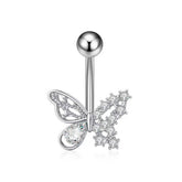 BUTTERFLY CZ BELLY RING COPPER STAINLESS STEEL_CWMM9319