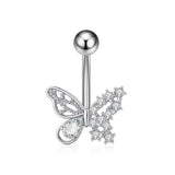 BUTTERFLY CZ BELLY RING COPPER STAINLESS STEEL_CWMM9319