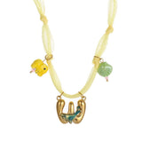 COLORFUL SCARF NECKLACE WITH FRUIT CHARMS_CWMM8801