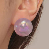 FAUX PEARL DESIGN STUD EARRINGS_CWAJE0449